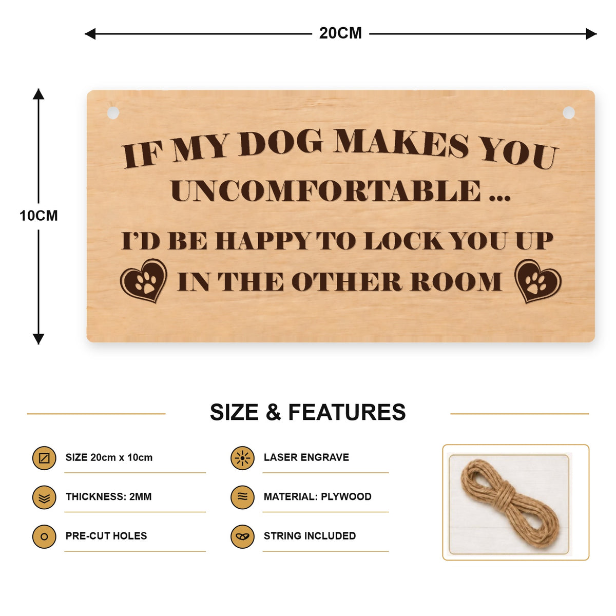 Dog Uncomfortable Rectangle size guide