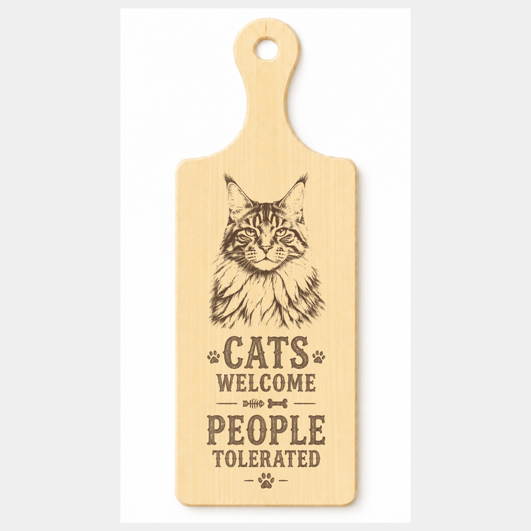 Funny laser engraved wooden cat lover plaque