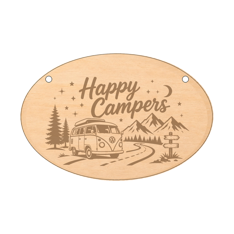 Funny laser engraved wooden caravan and campervan plaque