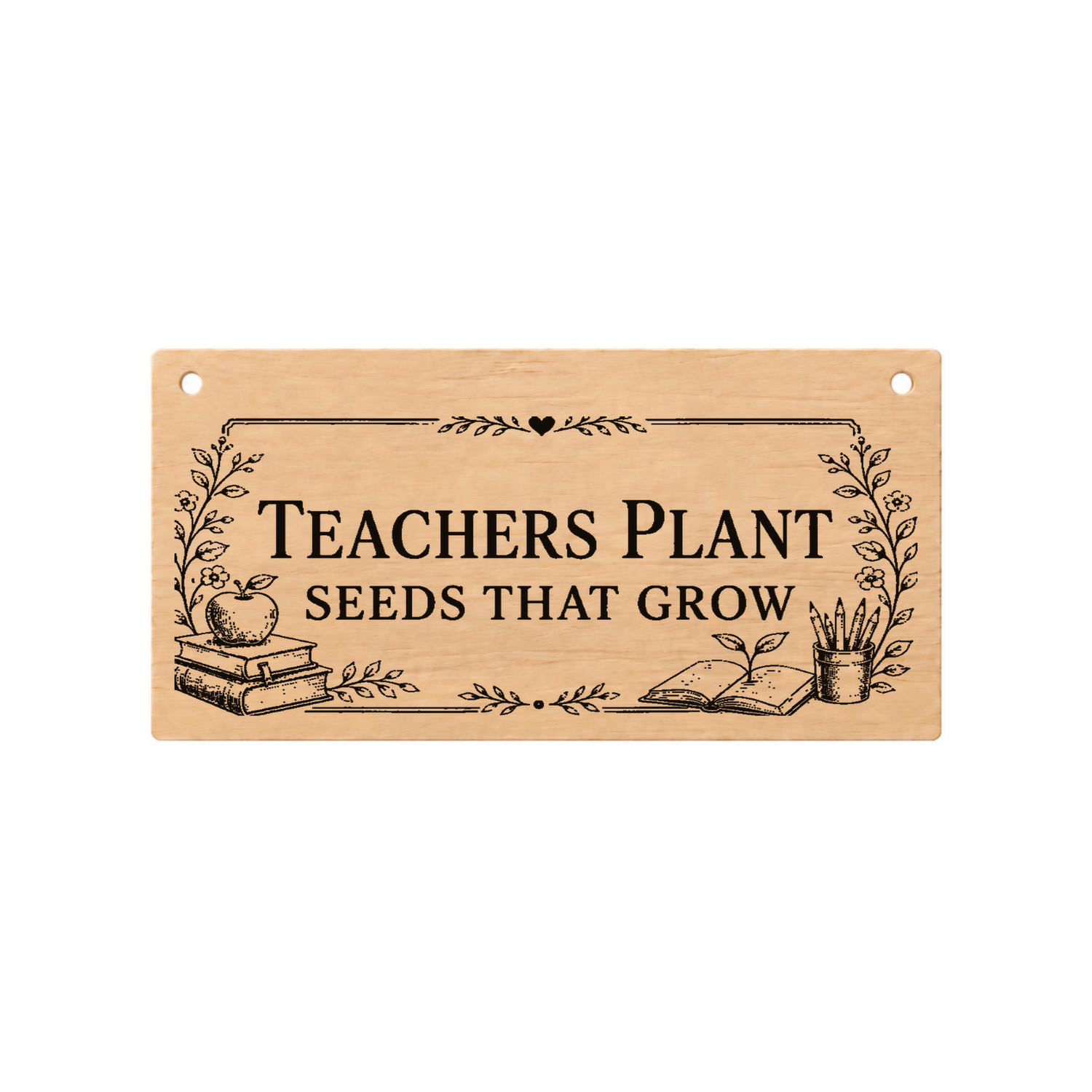 Laser engraved wooden thank you teacher plaque