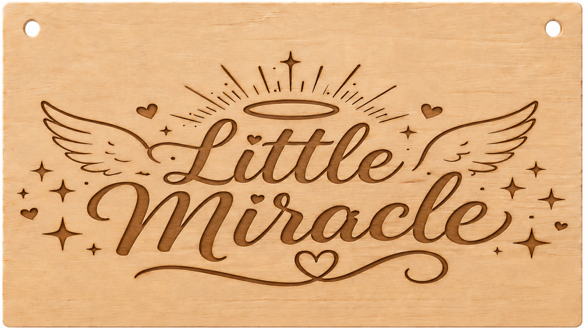Laser engraved baby and nursery wooden plaque collection