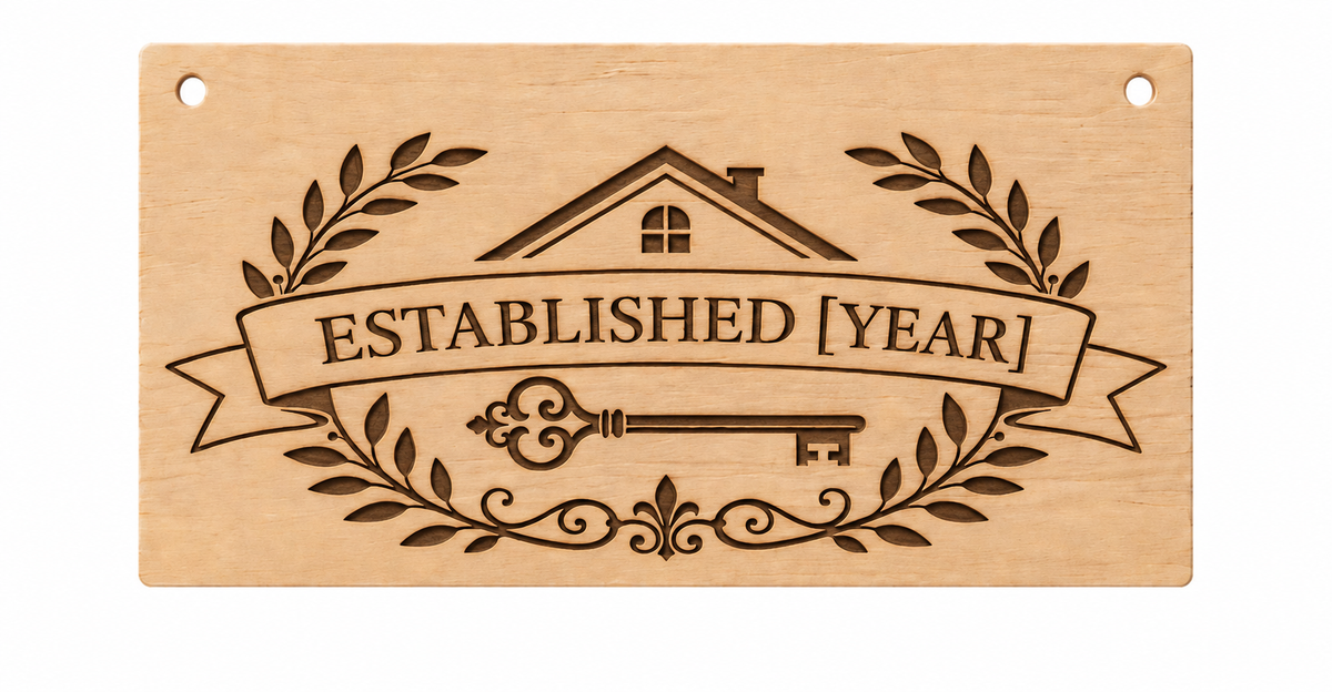 Laser engraved new home wooden plaque 20x10cm