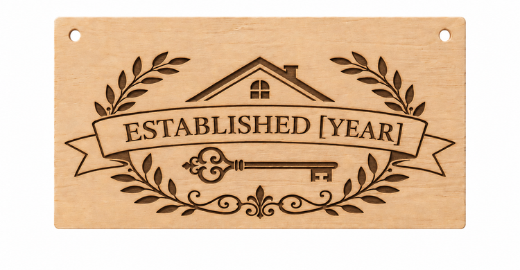 Laser engraved new home wooden plaque 20x10cm