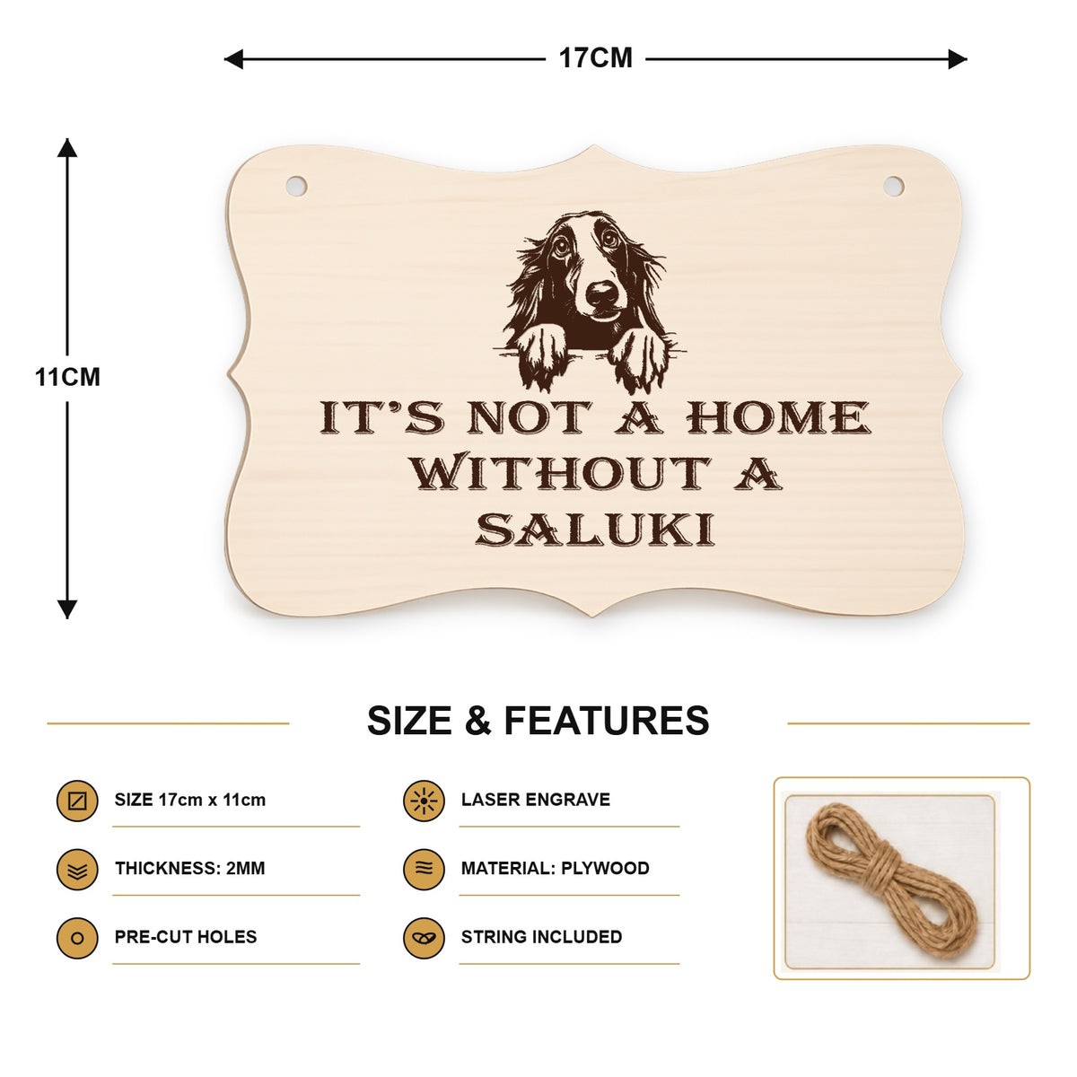 081, A House Is Not A Home Without A Saluki - SIZE