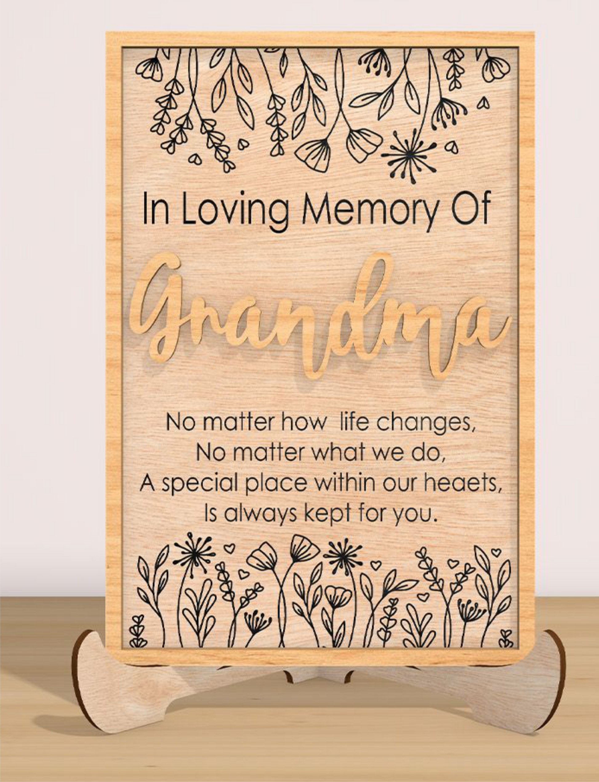 Personalised Memorial Remembrance Laser Engraved Plaque Gift 20x10cm - laser engraved wooden plaque by South Yorkshire Engraving