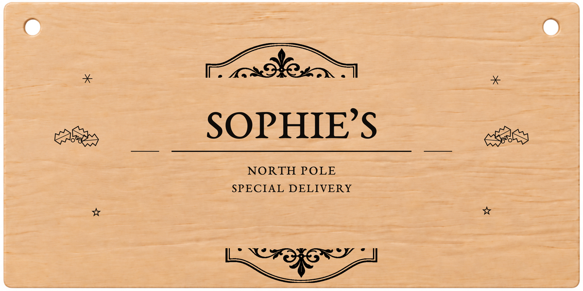 North Pole Special Delivery light engraved Christmas Eve box plaque