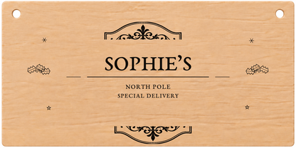 North Pole Special Delivery light engraved Christmas Eve box plaque