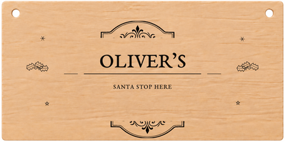 Santa Stop Here light engraved Christmas Eve box plaque