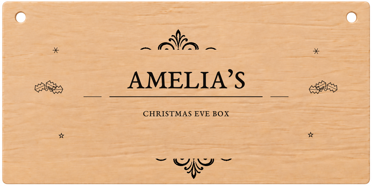 Christmas Eve Box light engraved wooden plaque