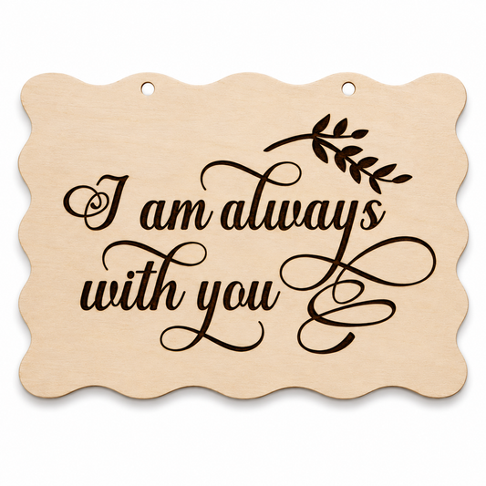 I Am Always With You laser engraved scalloped memorial plaque