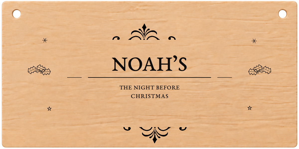 The Night Before Christmas light engraved wooden plaque