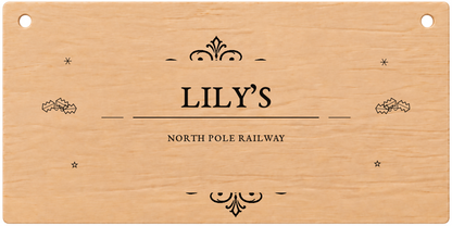 North Pole Railway light engraved Christmas Eve box plaque