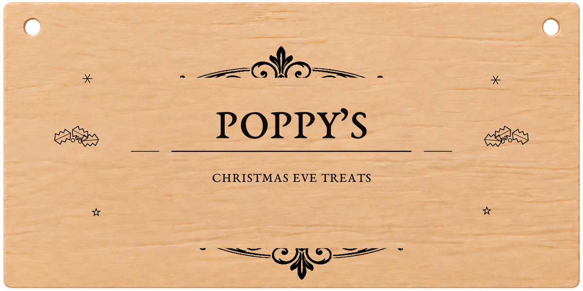 Christmas Eve Treats light engraved wooden plaque