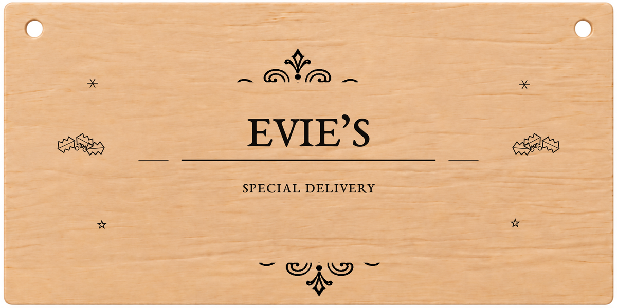 Special Delivery light engraved Christmas Eve box plaque