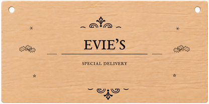 Special Delivery light engraved Christmas Eve box plaque