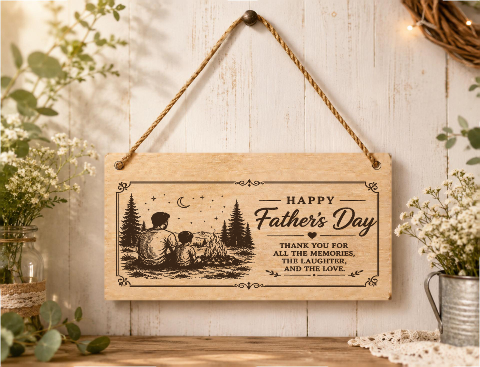 Father's Day Thank You for All Dad Plaque Gift 20x10cm