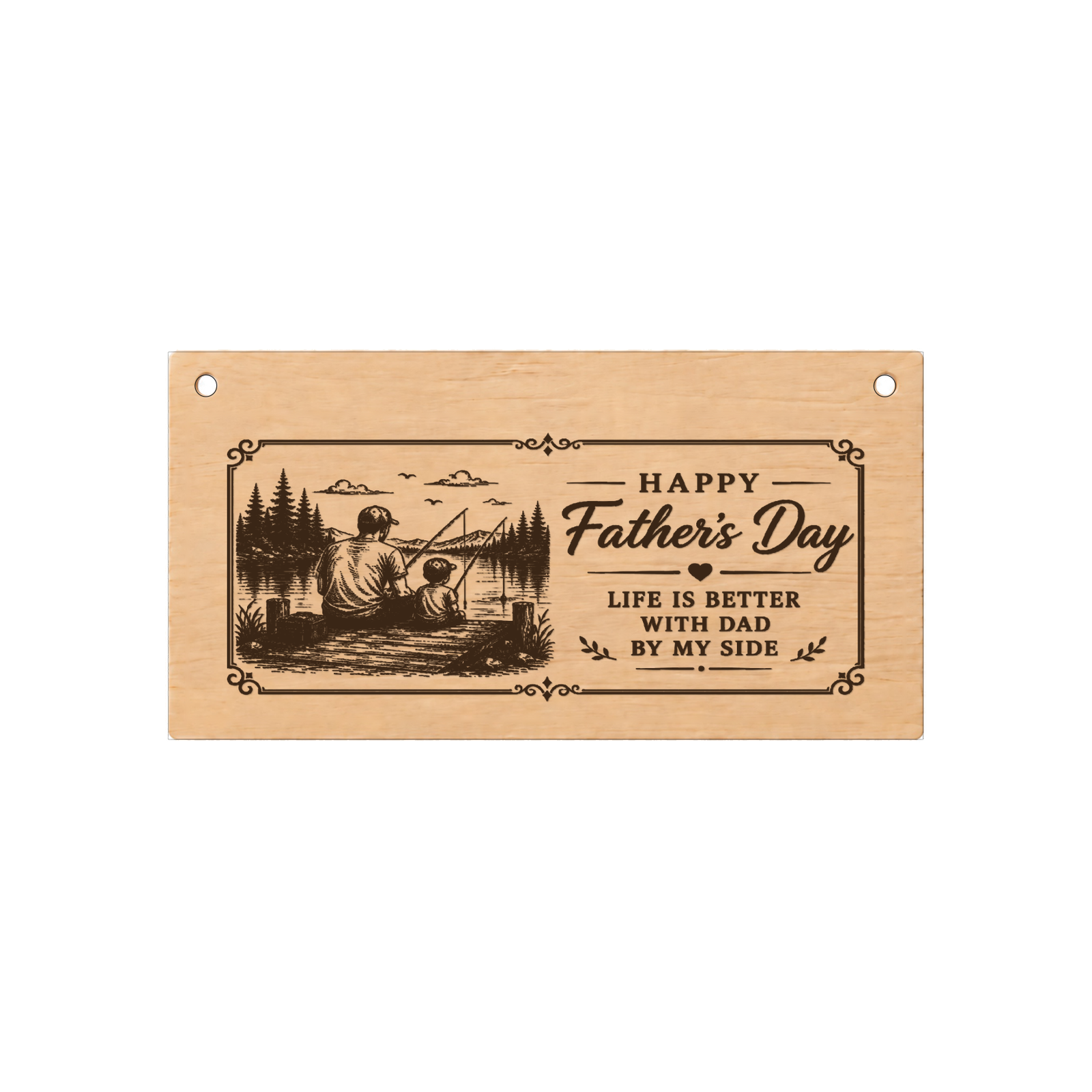 Happy Father's Day Life is Better Dad Plaque Gift 20x10cm - laser engraved wooden plaque by South Yorkshire Engraving