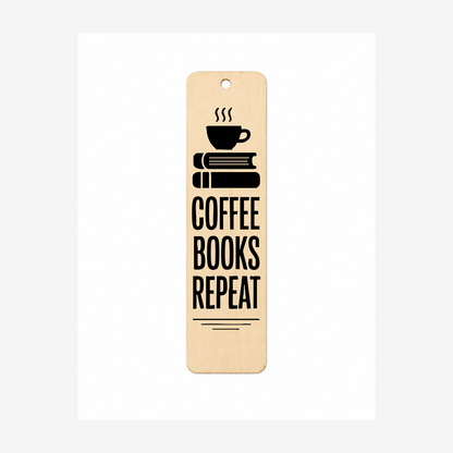 Coffee Books Repeat oval wooden plaque on a white background