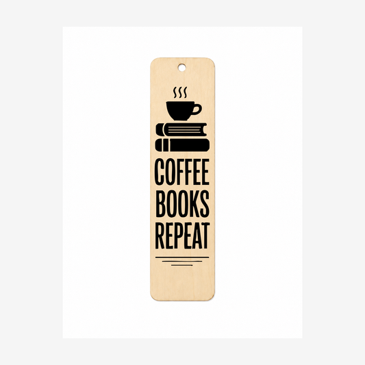Coffee Books Repeat oval wooden plaque on a white background