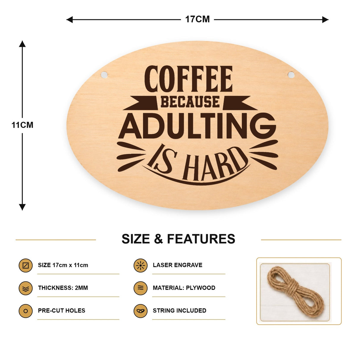 134, Coffee Because Adulting Is Hard - SIZE