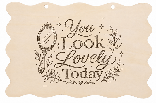 You Look Lovely Today Funny Bathroom Wooden Plaque 20x10cm - laser engraved wooden plaque by South Yorkshire Engraving