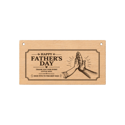 Happy Father's Day Thanks for Every Dad Plaque Gift 20x10cm - laser engraved wooden plaque by South Yorkshire Engraving