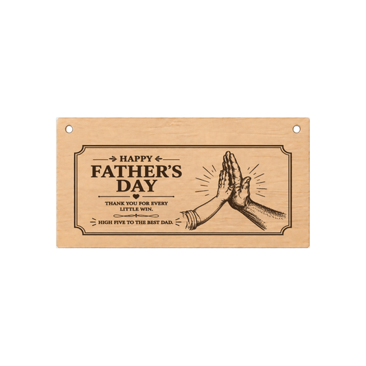 Happy Father's Day Thanks for Every Dad Plaque Gift 20x10cm - laser engraved wooden plaque by South Yorkshire Engraving