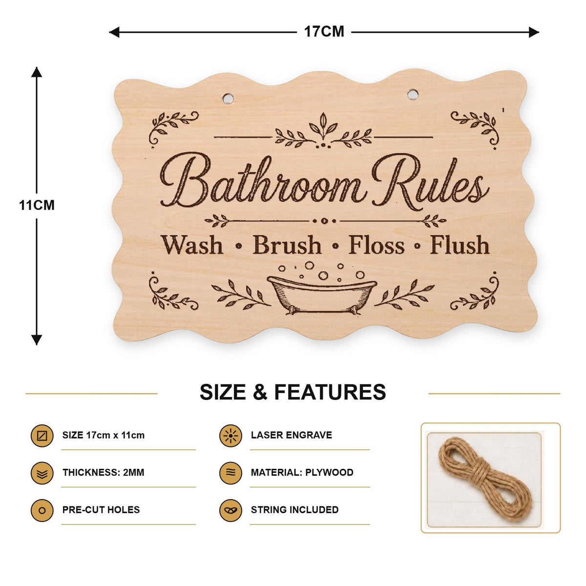 218, Bathroom Rules - SIZE
