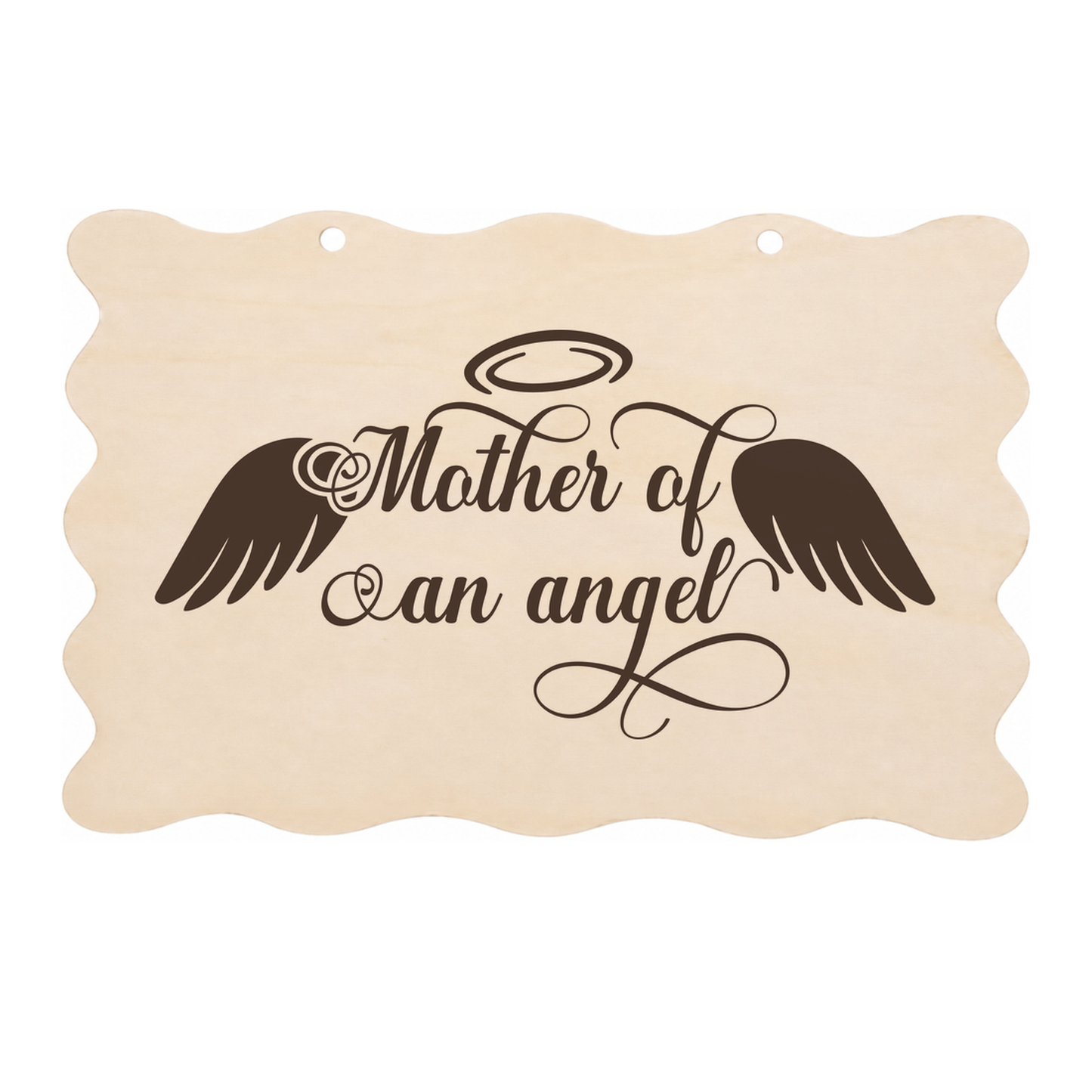 Mother of an angel memorial wooden plaque