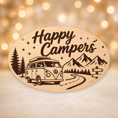 227, Happy Campers, oval plaque