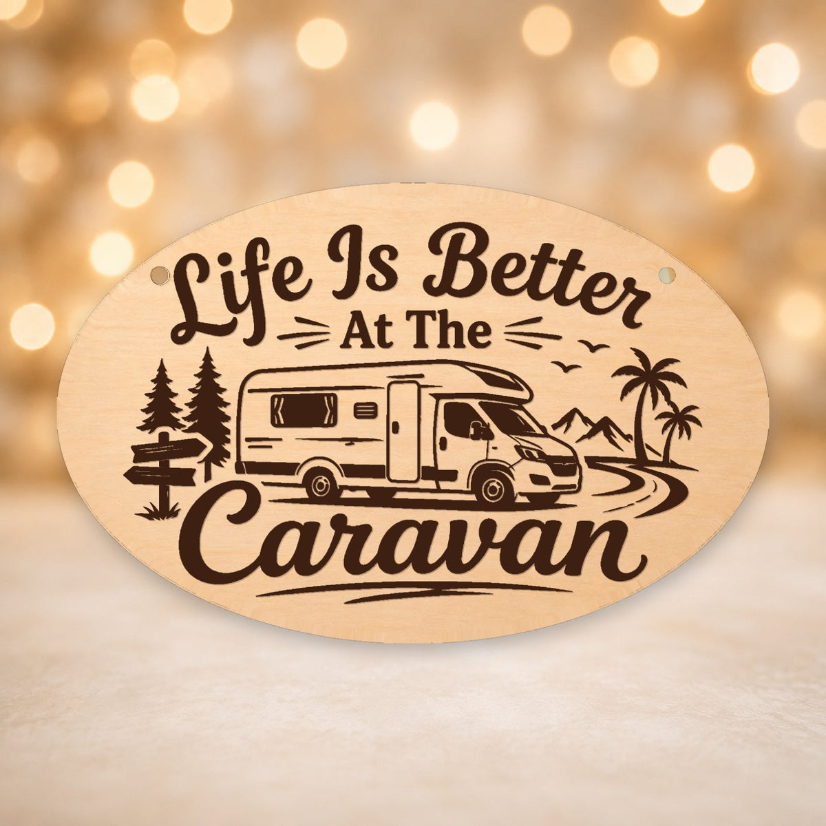 229, Life Is Better at the Caravan, oval plaque