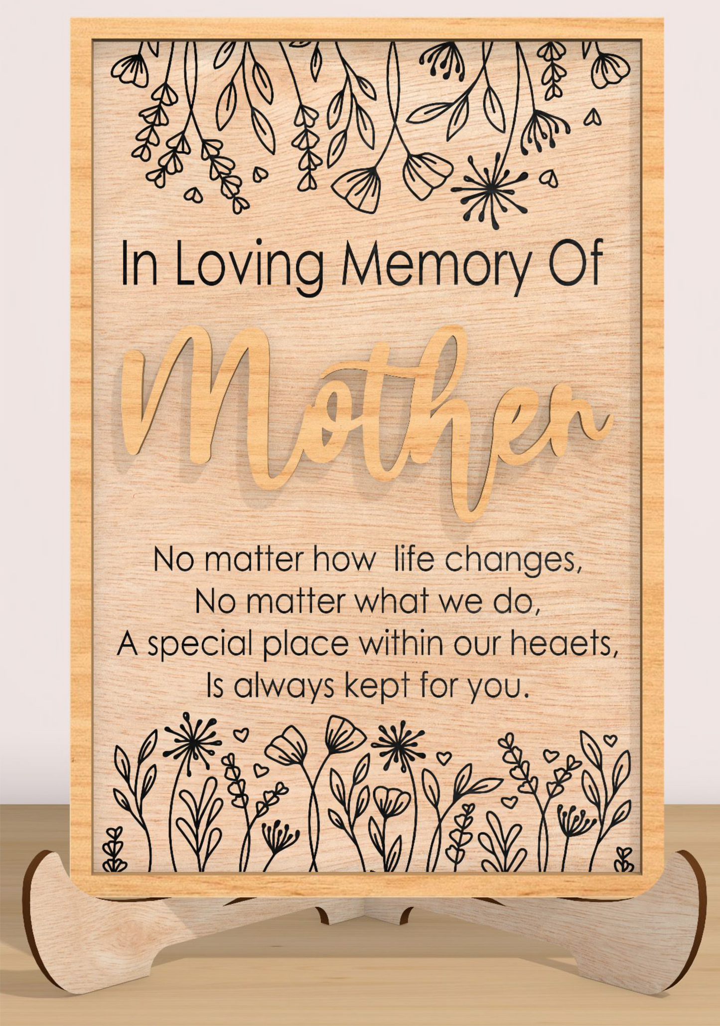 Personalised Memorial Remembrance Laser Engraved Plaque Gift 20x10cm - laser engraved wooden plaque by South Yorkshire Engraving
