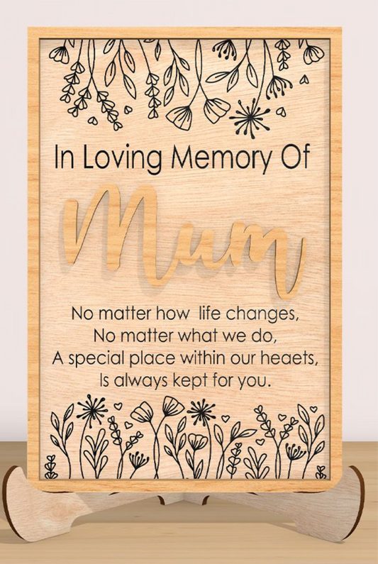 Personalised Memorial Remembrance Laser Engraved Plaque Gift 20x10cm - laser engraved wooden plaque by South Yorkshire Engraving