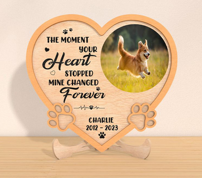 Dog memorial heart plaque design option five