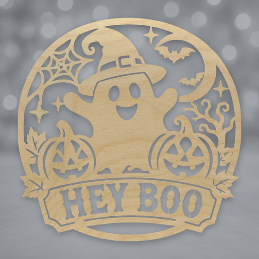 611, Hey Boo, round plaque