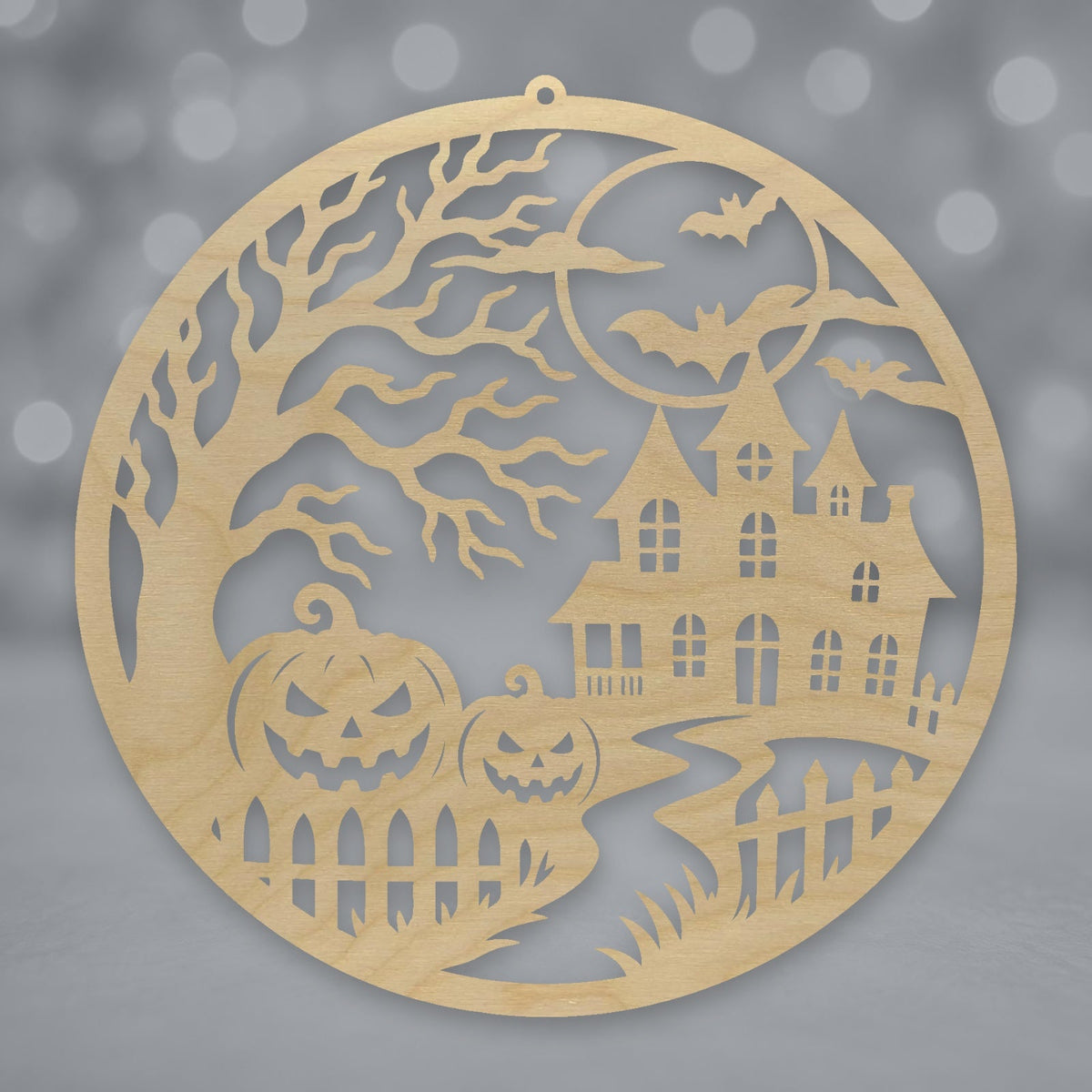 618, Happy Halloween Spiderweb, round plaque