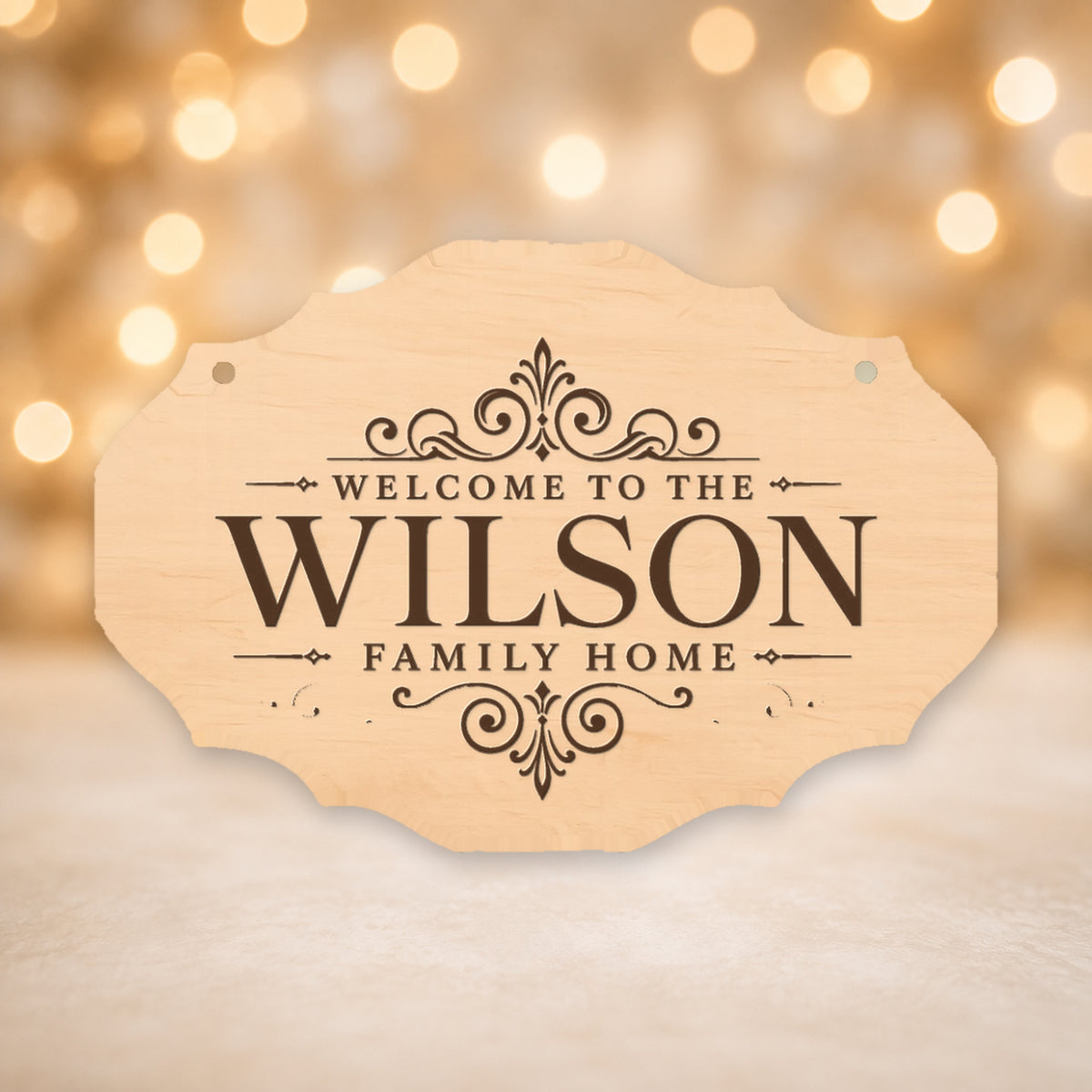 Personalised Family Name Laser Engraved Oval Plaque 16x12cm - 10 Styles – 710 – Style 3