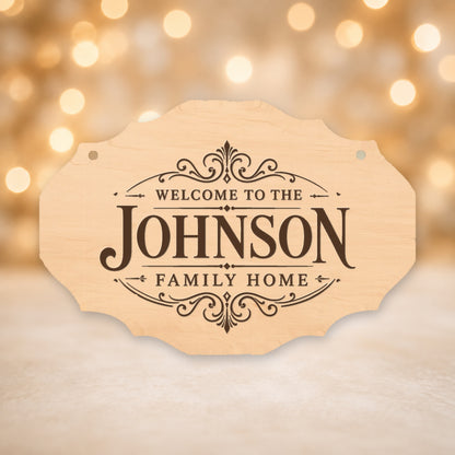 Personalised Family Name Laser Engraved Oval Plaque 16x12cm - 10 Styles – 712 – Style 5