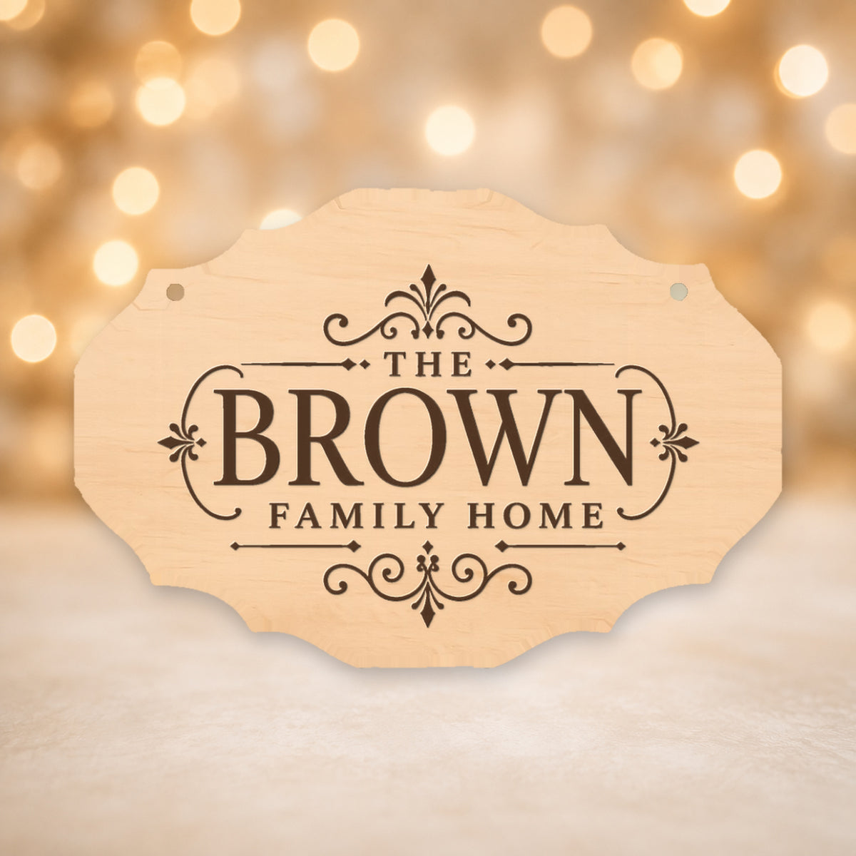 Personalised Family Name Laser Engraved Oval Plaque 16x12cm - 10 Styles – 713 – Style 6