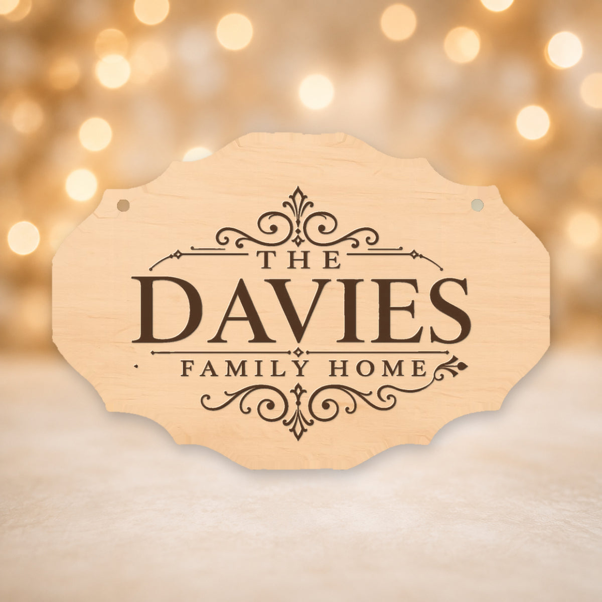Personalised Family Name Laser Engraved Oval Plaque 16x12cm - 10 Styles – 714 – Style 7
