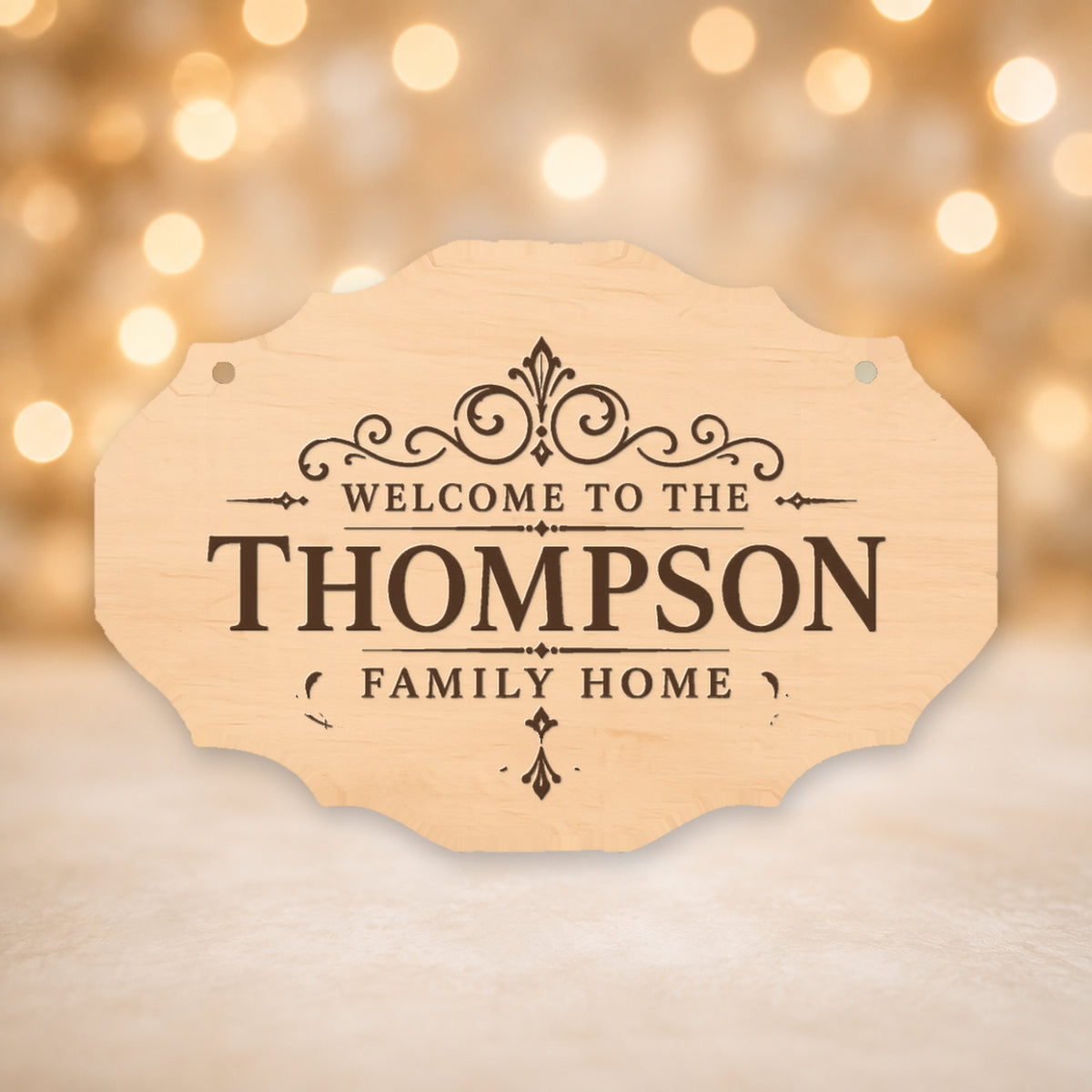 Personalised Family Name Laser Engraved Oval Plaque 16x12cm - 10 Styles – 715 – Style 8
