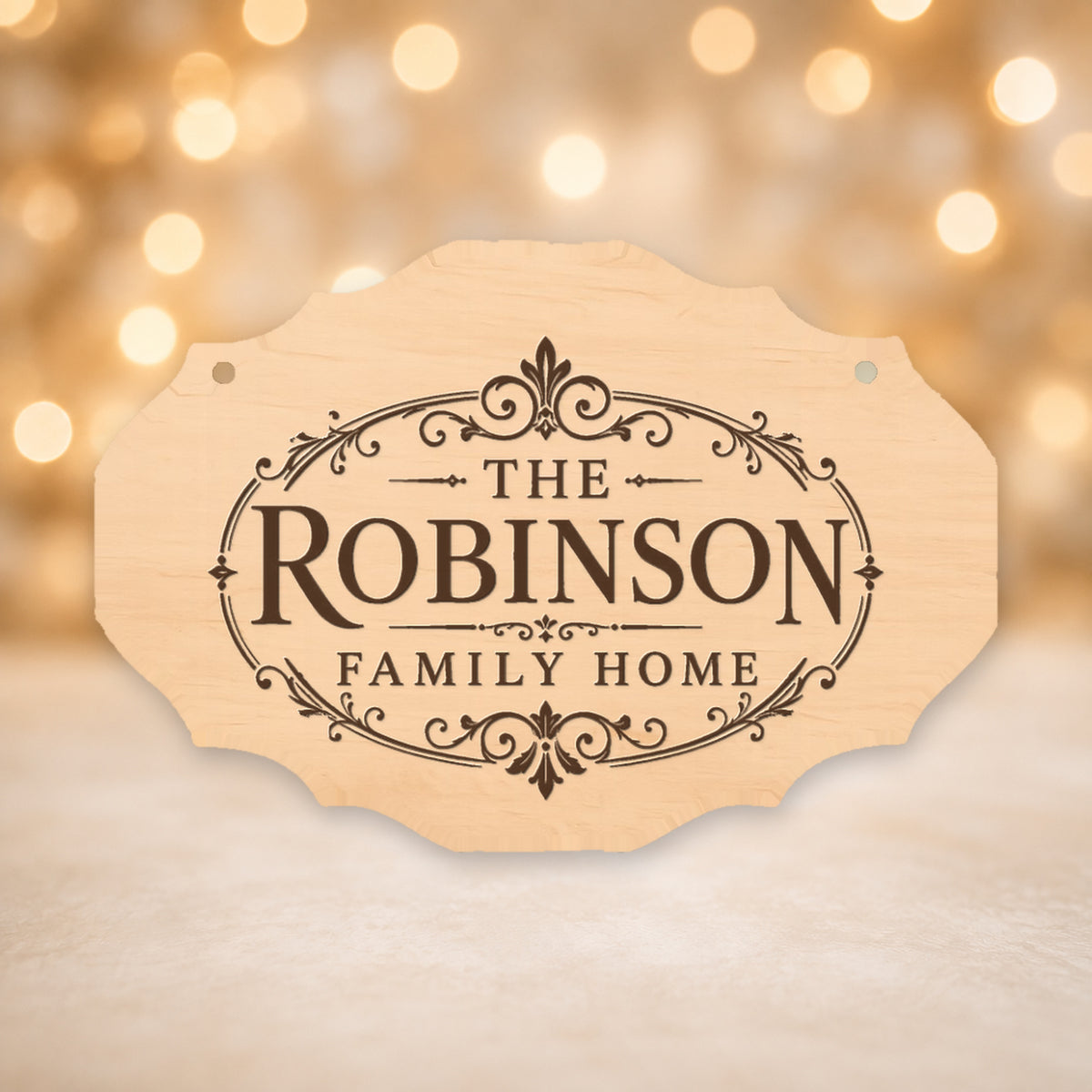 Personalised Family Name Laser Engraved Oval Plaque 16x12cm - 10 Styles – 716 – Style 9