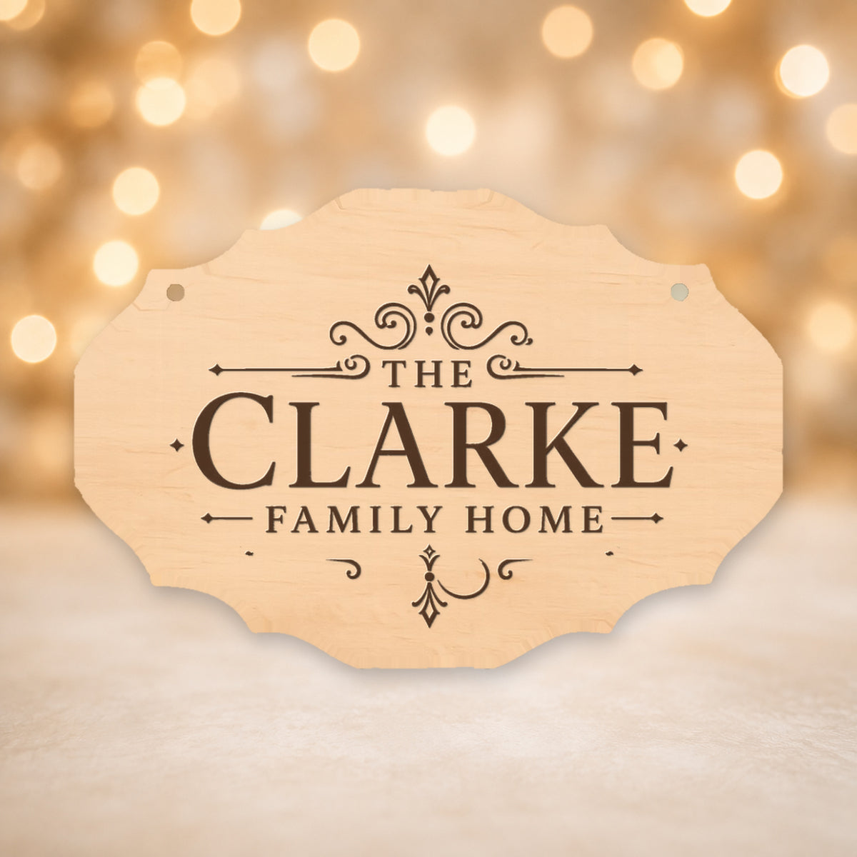 Personalised Family Name Laser Engraved Oval Plaque 16x12cm - 10 Styles – 717 – Style 10