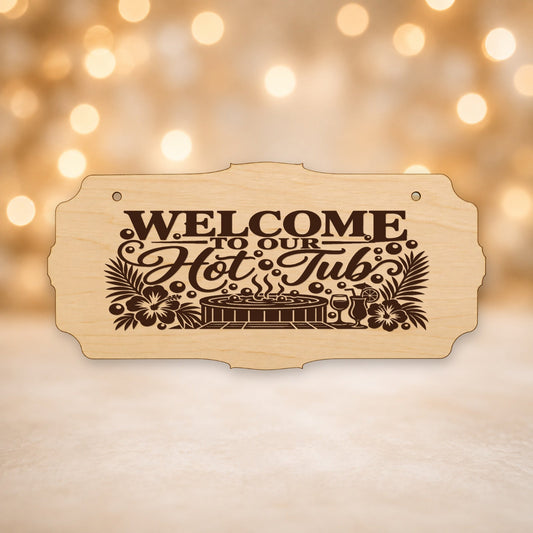 853, Welcome to Our Hot Tub - Mountain & Floral