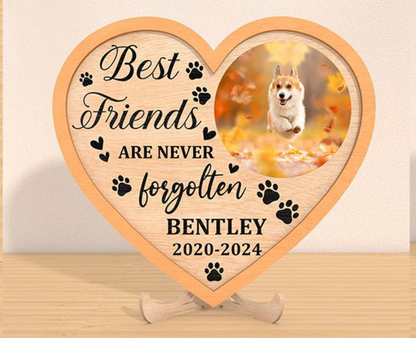 Dog memorial heart plaque design option eight