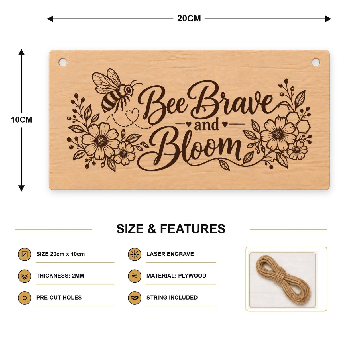 885, Bee Brave and Bloom - V12 - SIZE