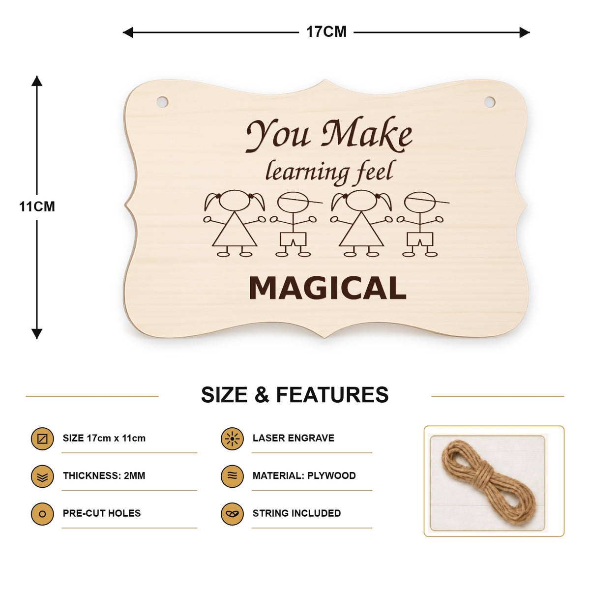952, You Make Learning Magical, curved plaque - SIZE