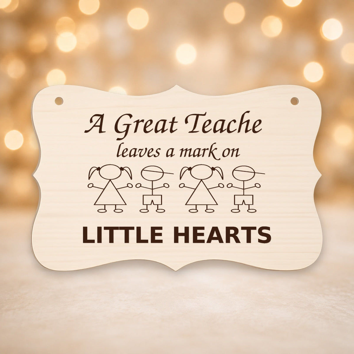 953, A Great Teacher Leaves a Mark on Little Hearts, curved plaque
