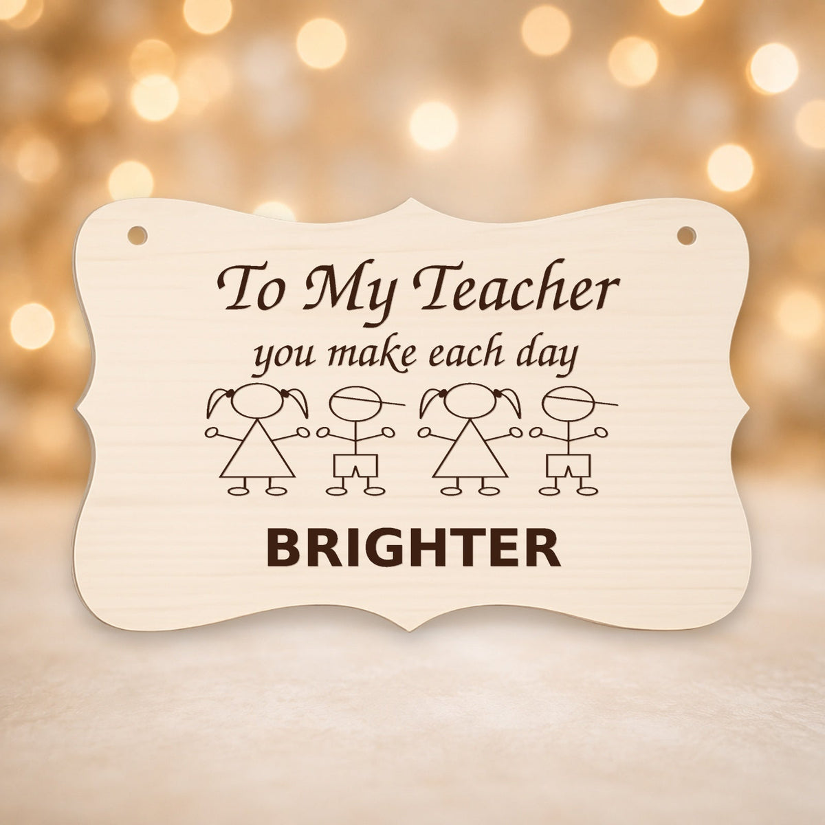 956, To My Teacher You Make Each Day Brighter, curved plaque