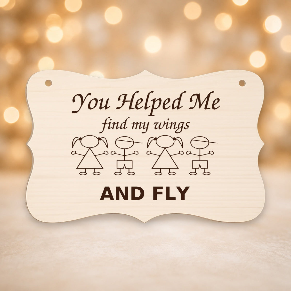 957, You Helped Me Find My Wings and Fly, curved plaque